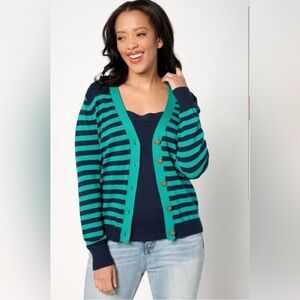 ANYBODY Striped Cardigan & Solid Tank Sweater Set